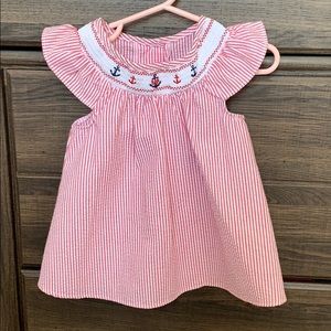 12M NWT Anchor Smocked Seersucker Dress